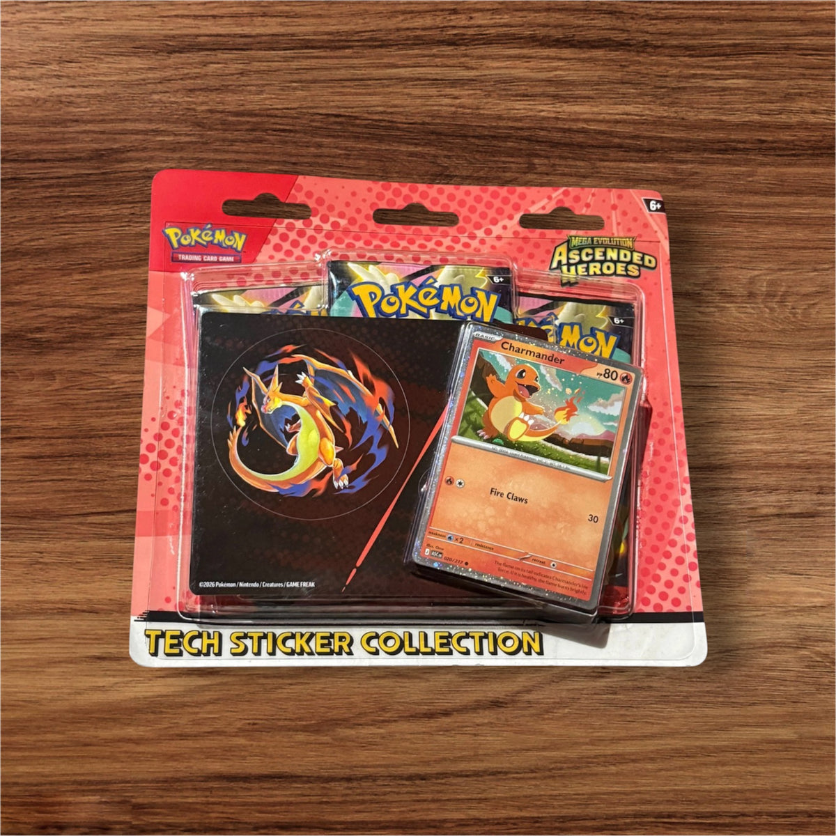 Pokémon TCG Mega Evolution Ascended Heroes Tech Sticker Collection - Charmander - Factory Sealed