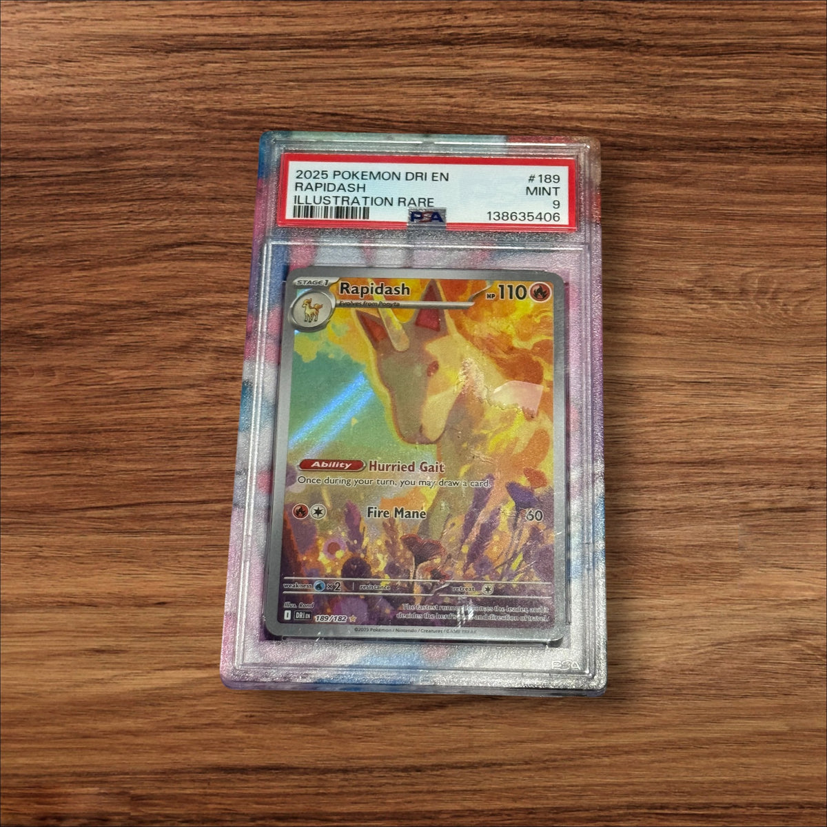 Destined Rivals Illustration Rare Rapidash (#189/182) PSA 9. 
￼
