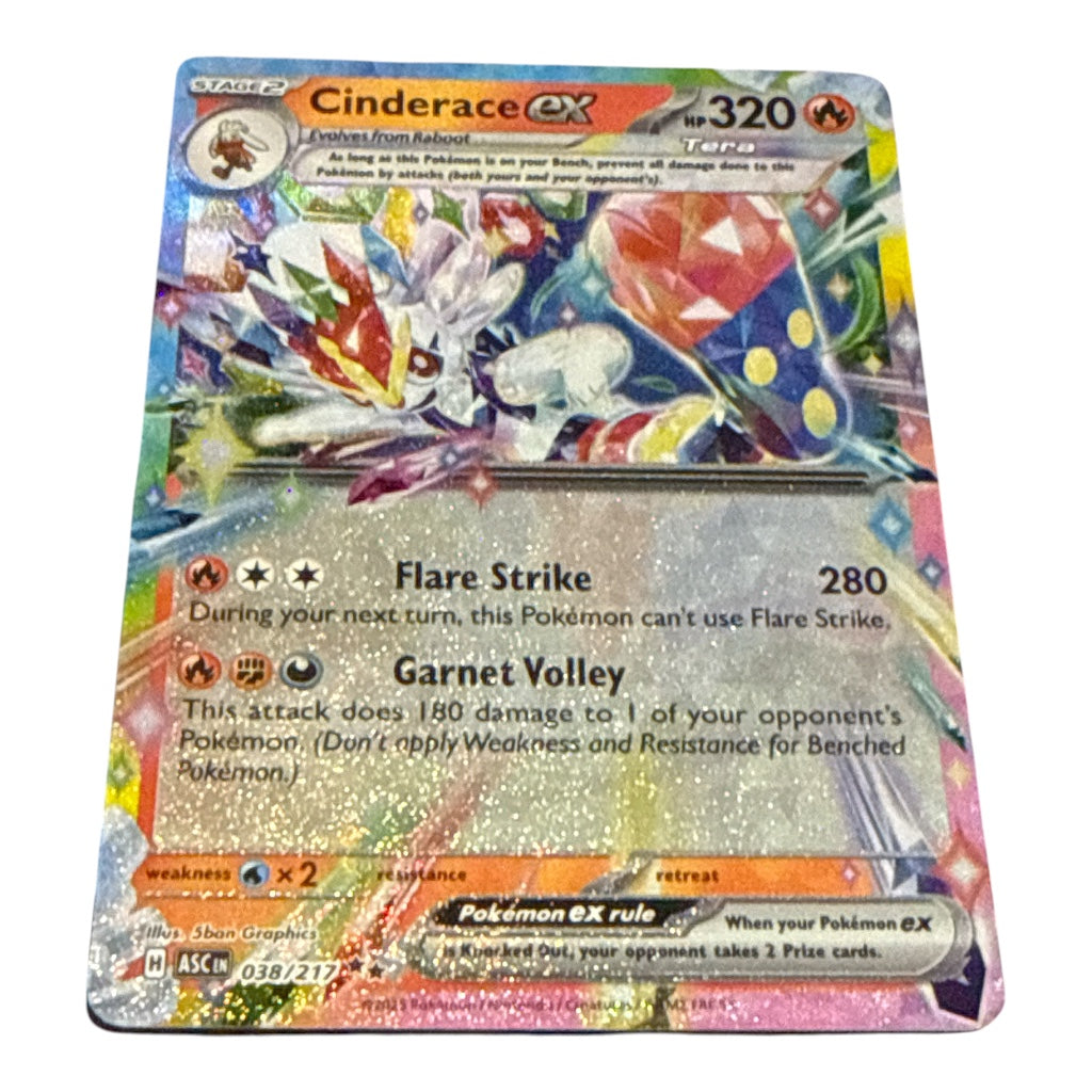 Cinderace ex – Ascended Heroes 038/217 – Holo Double Rare Pokémon TCG